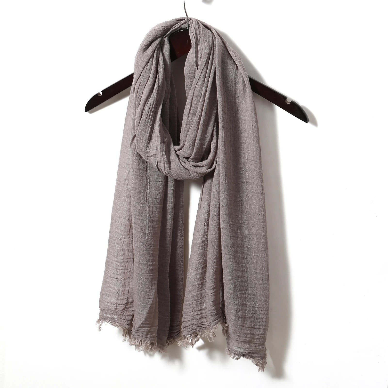 Unisex Cotton Linen Solid Scarf