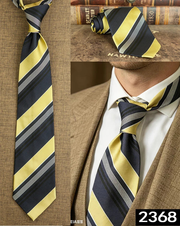 Men's 100% Silk Jacquard Necktie – Geometric, Floral, Checked & Solid
