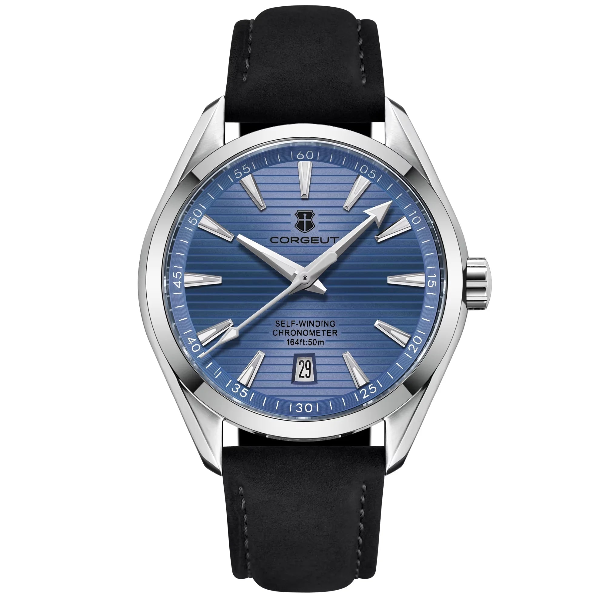 CORGEUT 41mm Automatic Watch – Seiko NH35, Sapphire Crystal, Exhibition Caseback, 50m Water Resistant