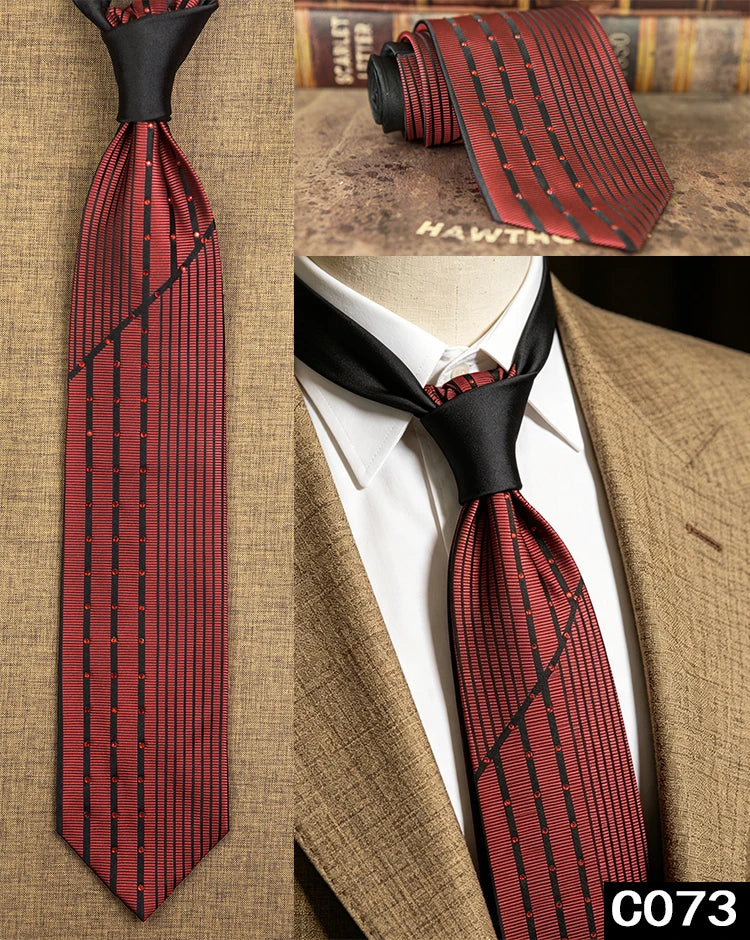 Men's Rhinestone Silk Jacquard Necktie – Paisley & Geometric | High-End