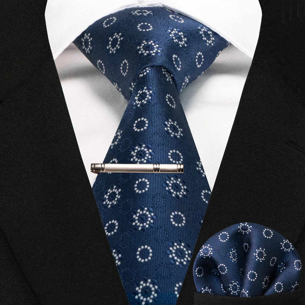Men's Plaid Necktie Set – Tie, Pocket Square & Clip | 8cm