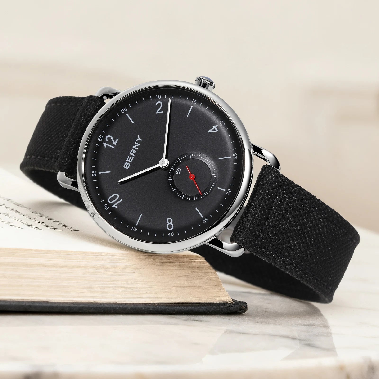 BERNY 2929CS Smart Casual Quartz Watch | Miyota 1L45 | 5ATM | Quick-Release Canvas Strap