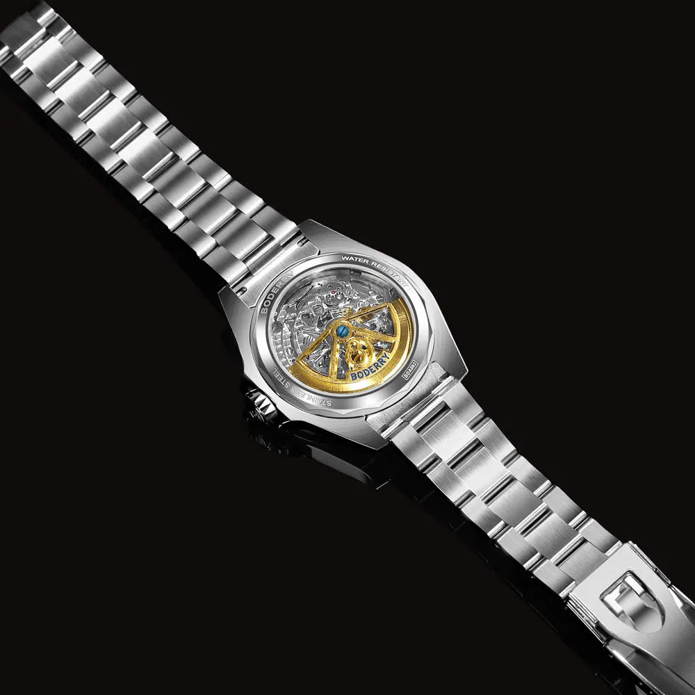 BODERRY Men Automatic Watch 41.5mm Military Mechanical Wristwatch 50m Waterproof Sapphire Mirror Luminous Hangzhou 7500