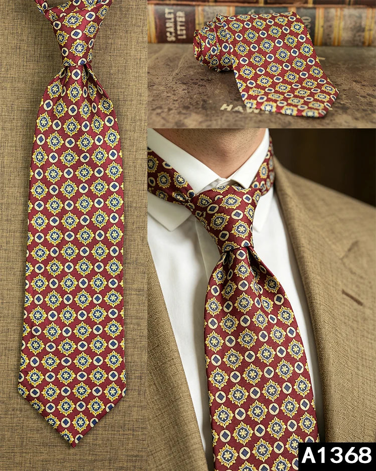 100% Silk Men's Printed Necktie – Vintage & Novelty Collection