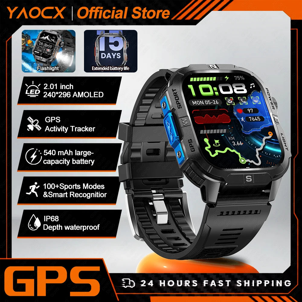 ZODVBOZ GTH3 Smartwatch | 2.01" Screen, 6-Satellite GPS, IP68 & Bluetooth Calling