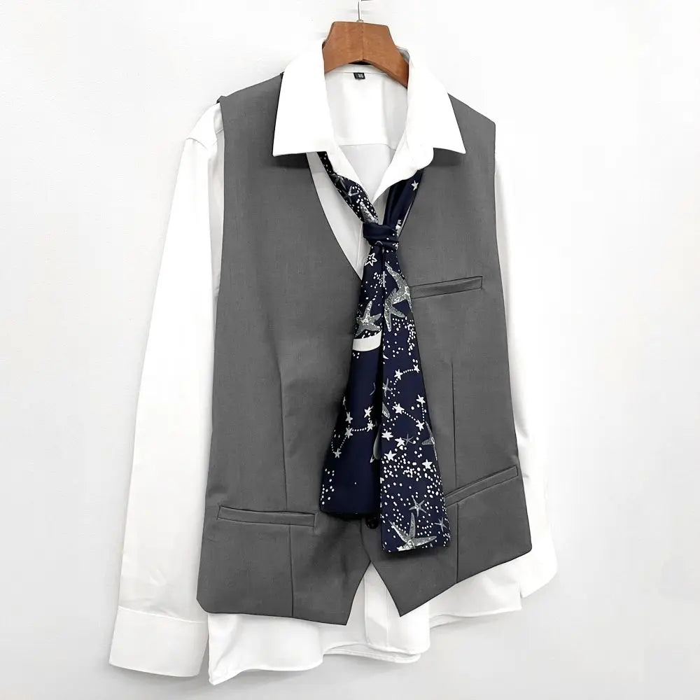 Men's British Style Silk-Touch Neck Scarf | Geometric Pattern