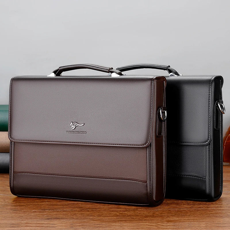 Executive Briefcase for Men — Business Shoulder Bag & iPad Crossbody with Document Compartment
