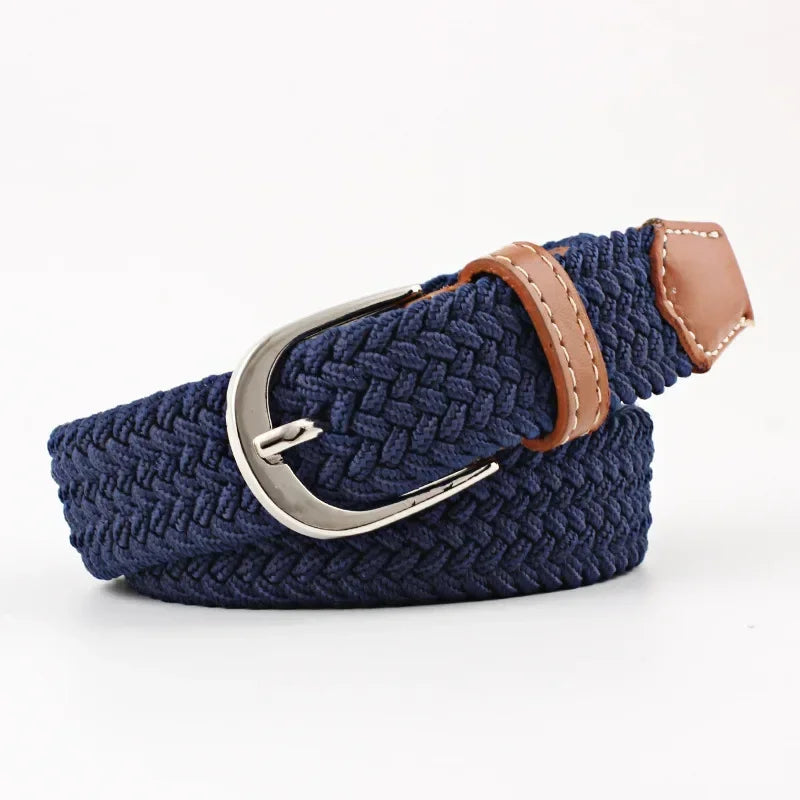 Canvas Belts for Men Fashion Metal Pin Buckle Tactical Strap Women Elastic Belt for Pants Jeans Student Girl