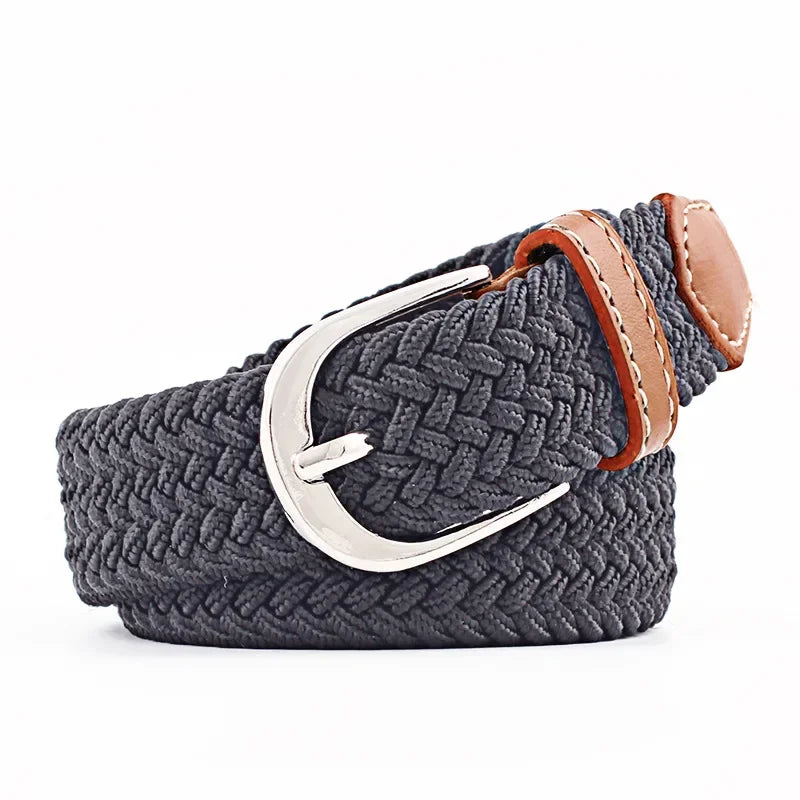 Canvas Belts for Men Fashion Metal Pin Buckle Tactical Strap Women Elastic Belt for Pants Jeans Student Girl