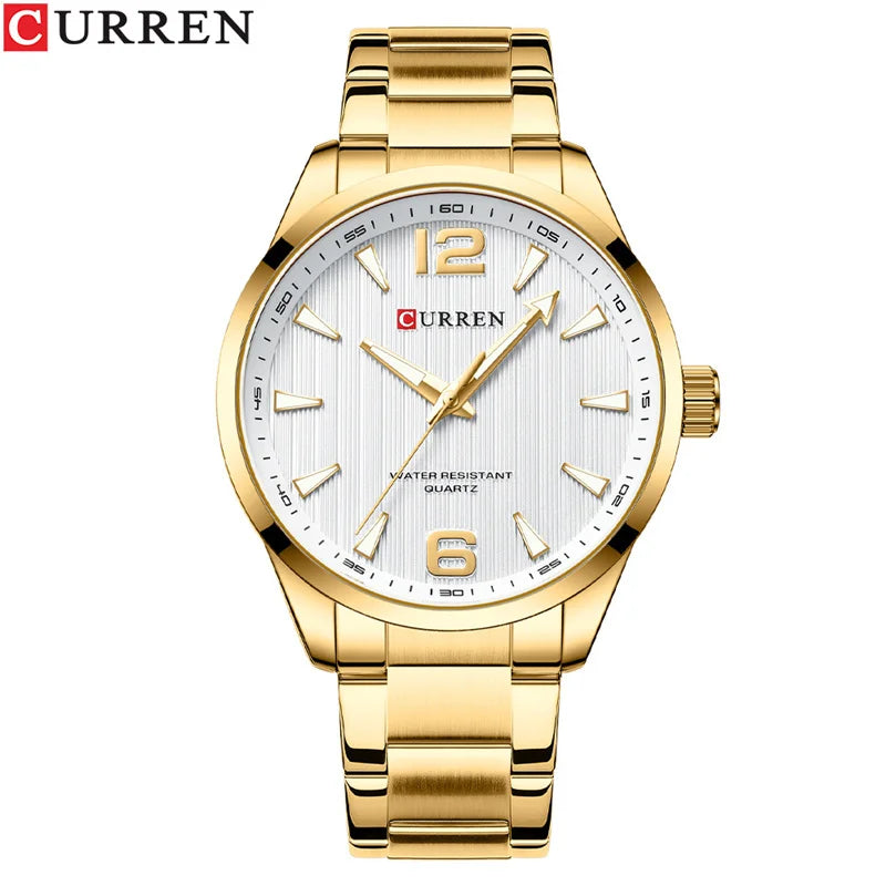 Curren 8434 Men's Business Quartz Watch | Stainless Steel | Luminous Hands