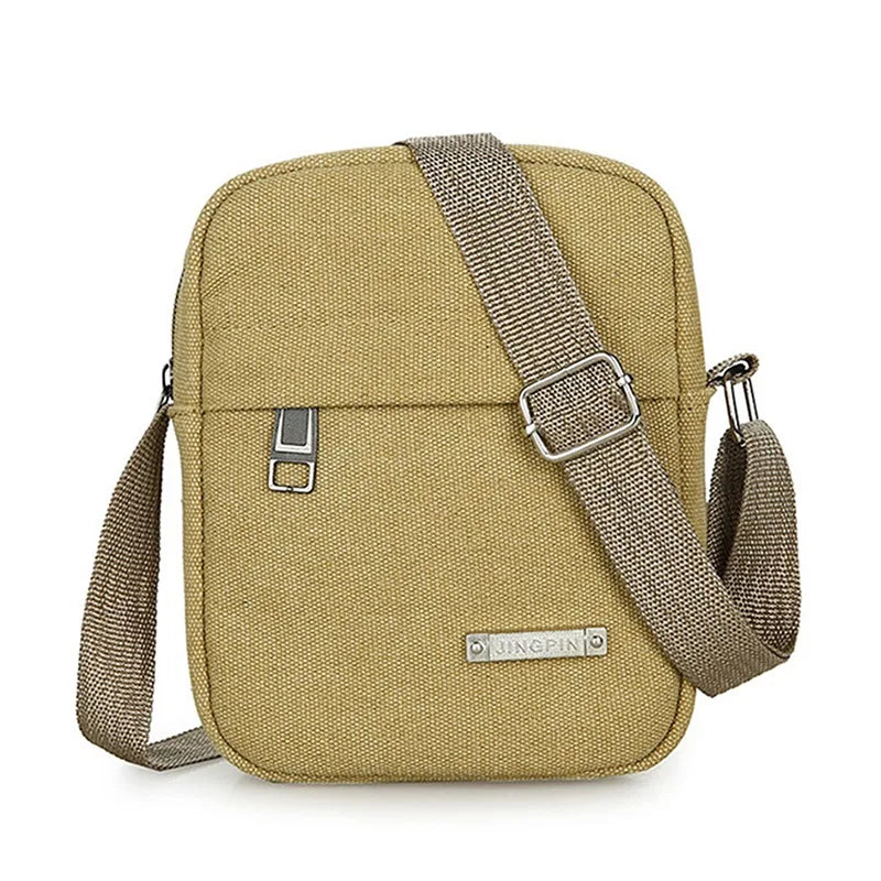 Men's Canvas Mini Crossbody Bag – Casual Shoulder & Messenger Bag