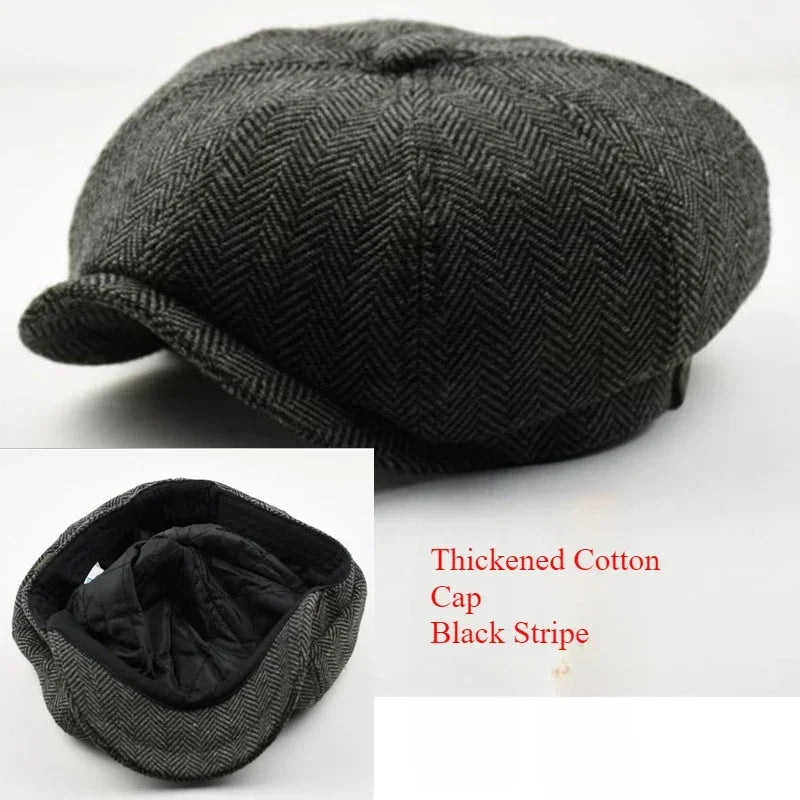 Men's Herringbone Newsboy Cap – Large Fit