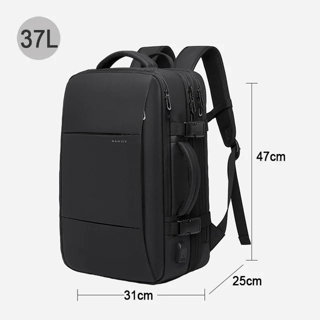 Bange BG-1908 Travel & Business Backpack – Expandable, USB, 17.3" Laptop, 37L/45L