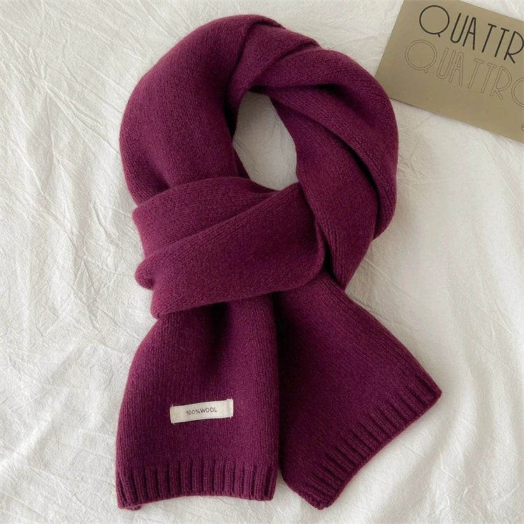 Wool Knit Long Scarf