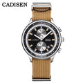 Cadisen C7066 Quartz Chronograph Watch – Miyota OS11, AR-Coated Crystal, Canvas Strap