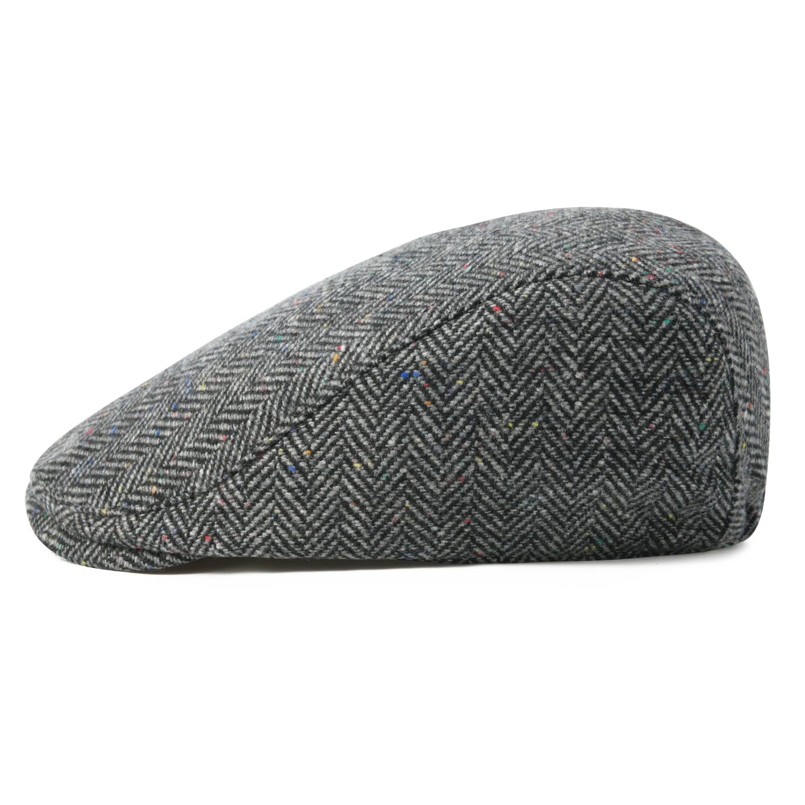 Men's Herringbone Flat Cap – Wool Blend