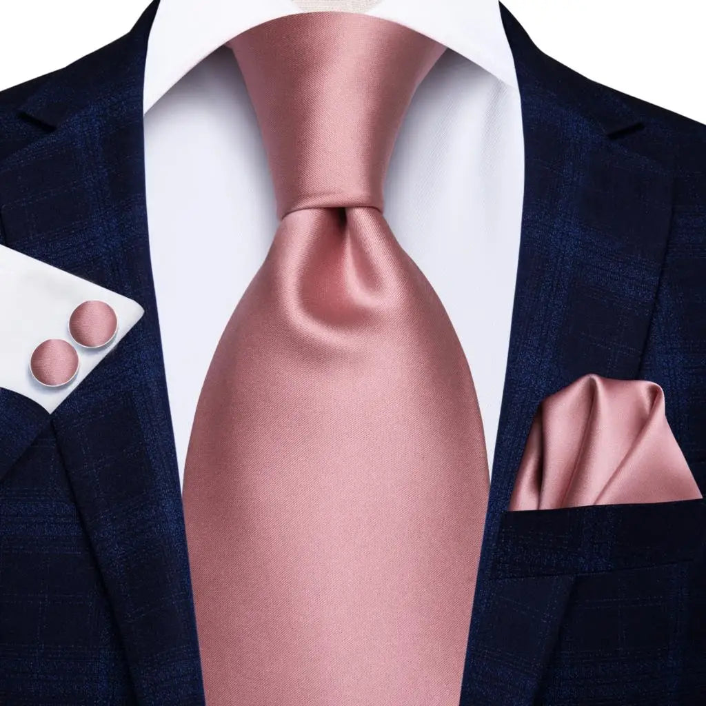 Hi-Tie Men's Necktie, Pocket Square & Cufflinks Set — Formal & Wedding