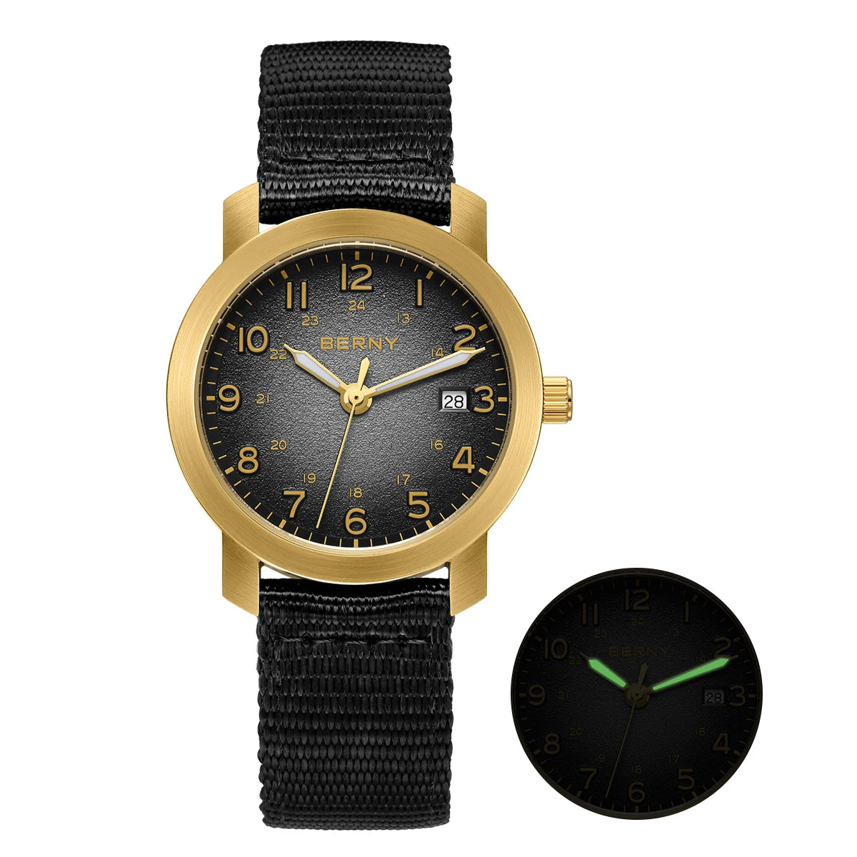 BERNY 2498M Men's Quartz Watch | Miyota GM12 | 35.5mm | Nylon Strap