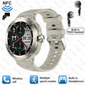 2-in-1 Smartwatch & Bluetooth Earbuds | NFC, GPS Tracking, Heart Rate & Music