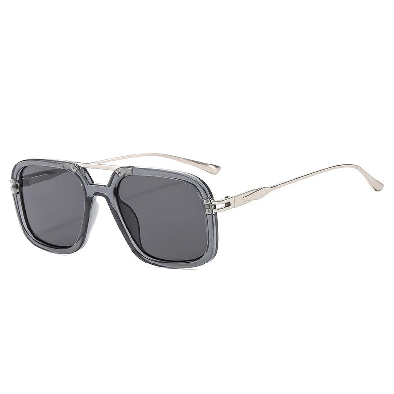 SO&EI Retro Double Bridge Square Sunglasses