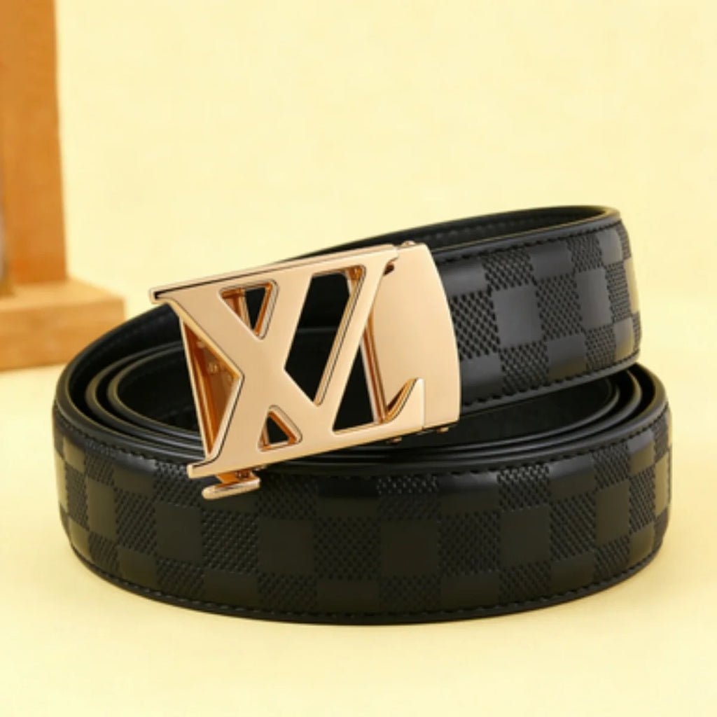 Men's Automatic Buckle Belt – Gold, Silver & Black Finish
