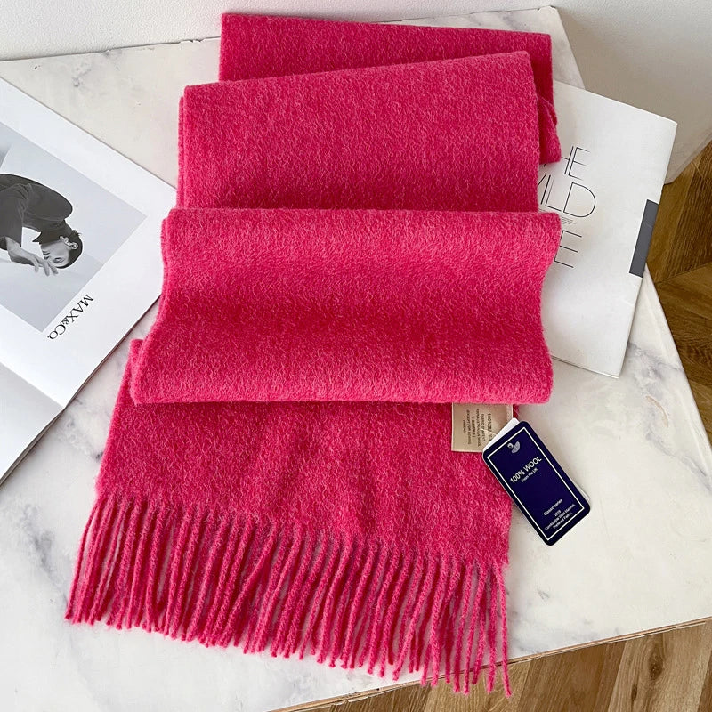 Unisex Wool Narrow Scarf