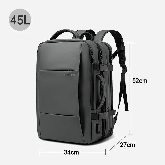 Bange BG-1908 Travel & Business Backpack – Expandable, USB, 17.3" Laptop, 37L/45L