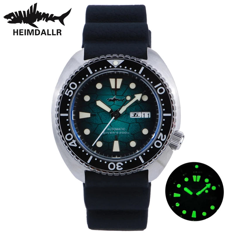 HEIMDALLR Turtle King Automatic Dive Watch – NH36, Sapphire Crystal, 200m Water Resistant
