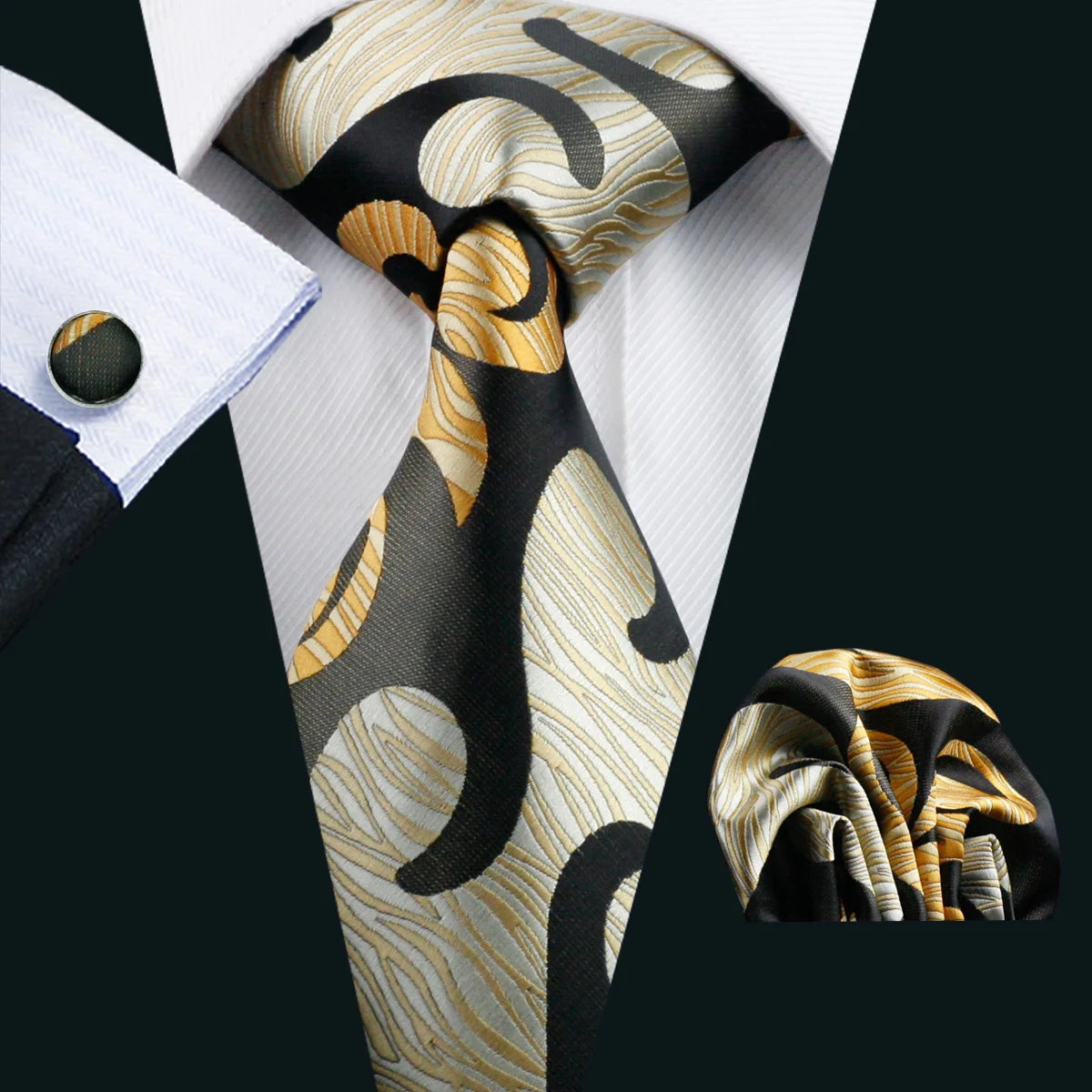 Men's Necktie, Pocket Square & Cufflinks Set – Floral & Novelty Prints