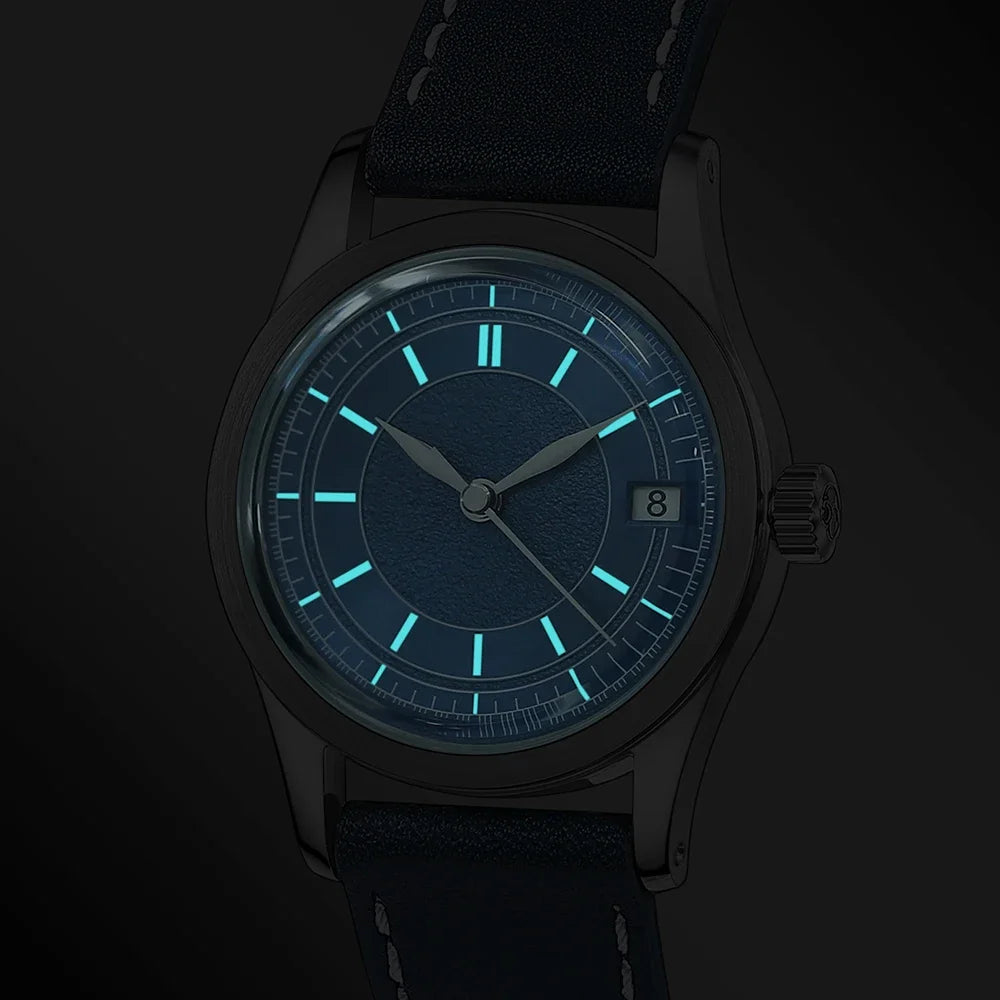 BODERRY Men Automatic Watch 38MM Pilot Mechanical Wristwatch 10Bar Waterproof Sapphire Mirror BGW-9 Luminous Hangzhou7208