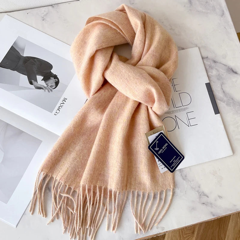 Unisex Wool Narrow Scarf