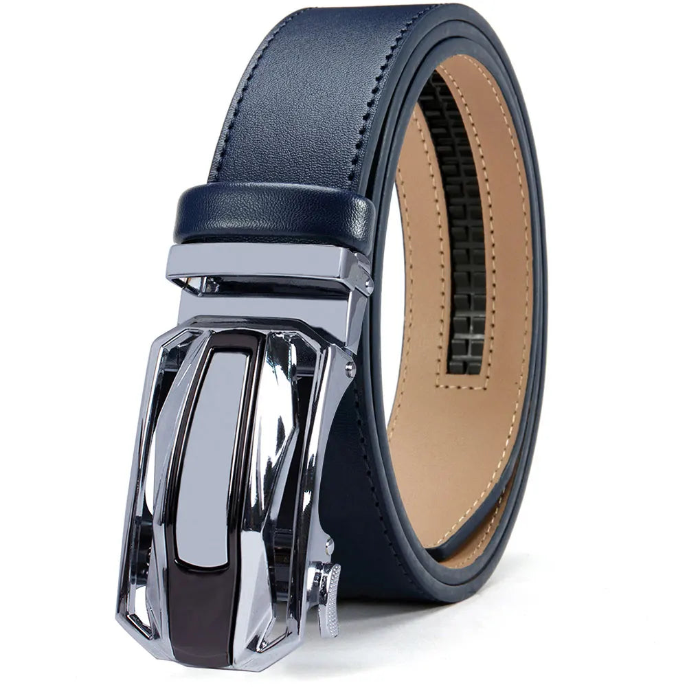 Unisex Leather Automatic Buckle Belt – 11 Colours, 3 Sizes
