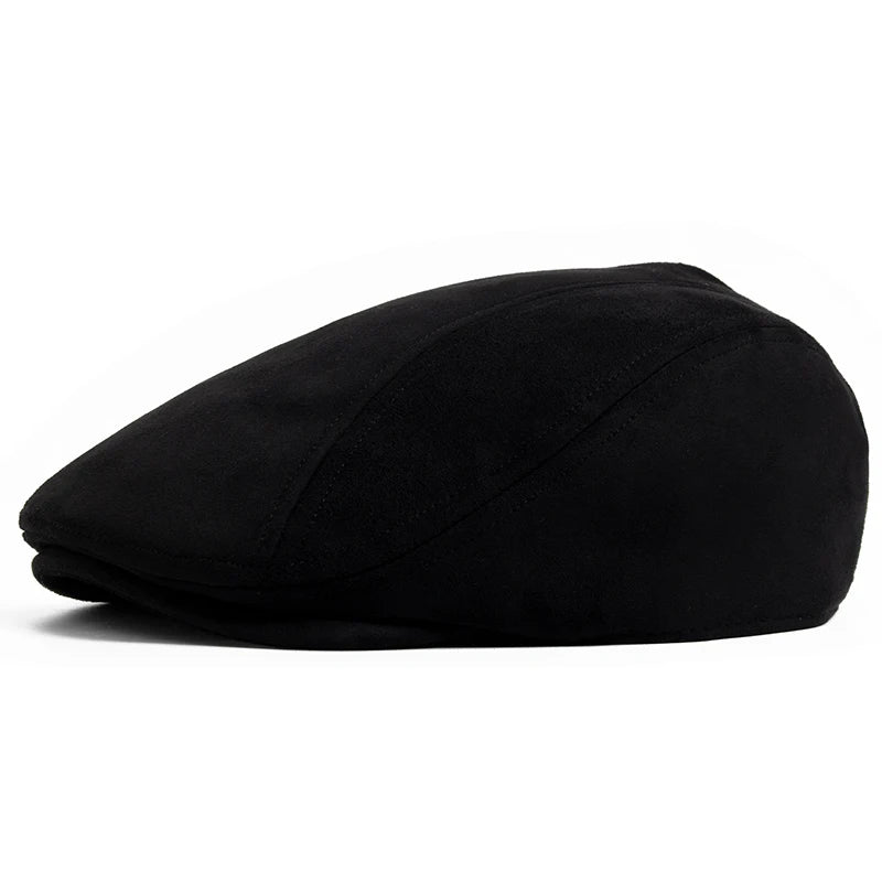 Men's Suede Beret – Flat Visor Cap