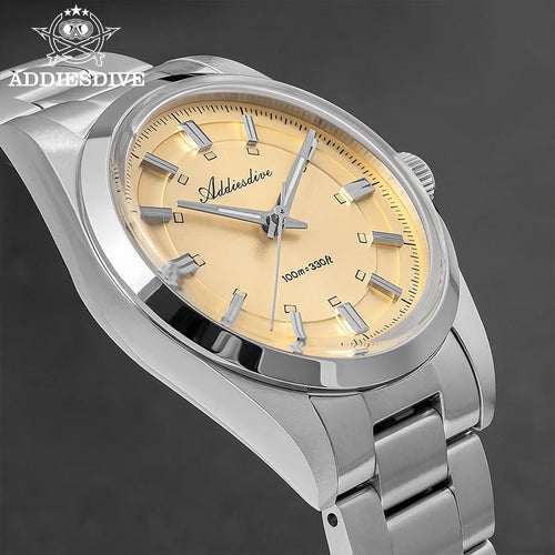 ADDIESDIVE AD2515 Quartz Watch – VH31, Bubble Glass, BGW9 Lume, 36mm, 100m Water Resistant