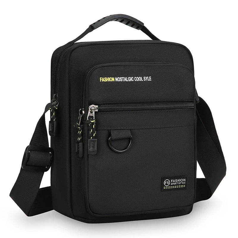 Men's Nylon Multi-Pocket Crossbody Bag – Large Capacity Shoulder Bag for Business & Daily Use