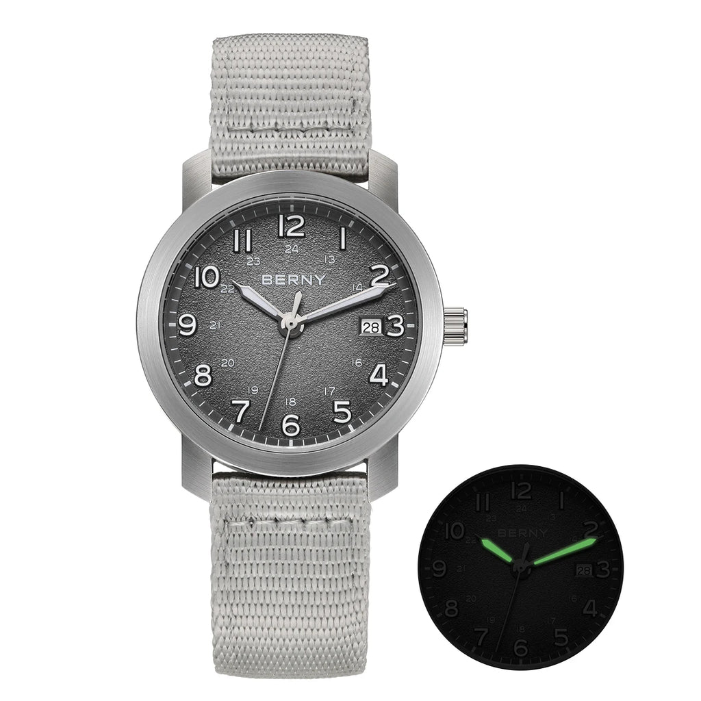 BERNY 2498M Men's Quartz Watch | Miyota GM12 | 35.5mm | Nylon Strap