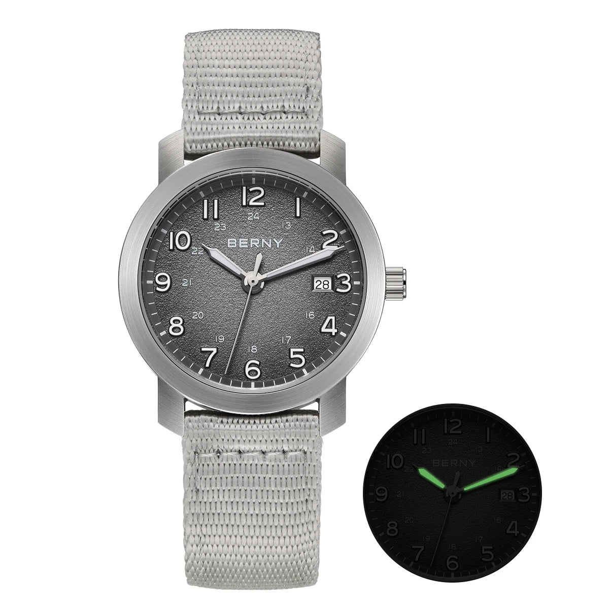 BERNY 2498M Men's Quartz Watch | Miyota GM12 | 35.5mm | Nylon Strap