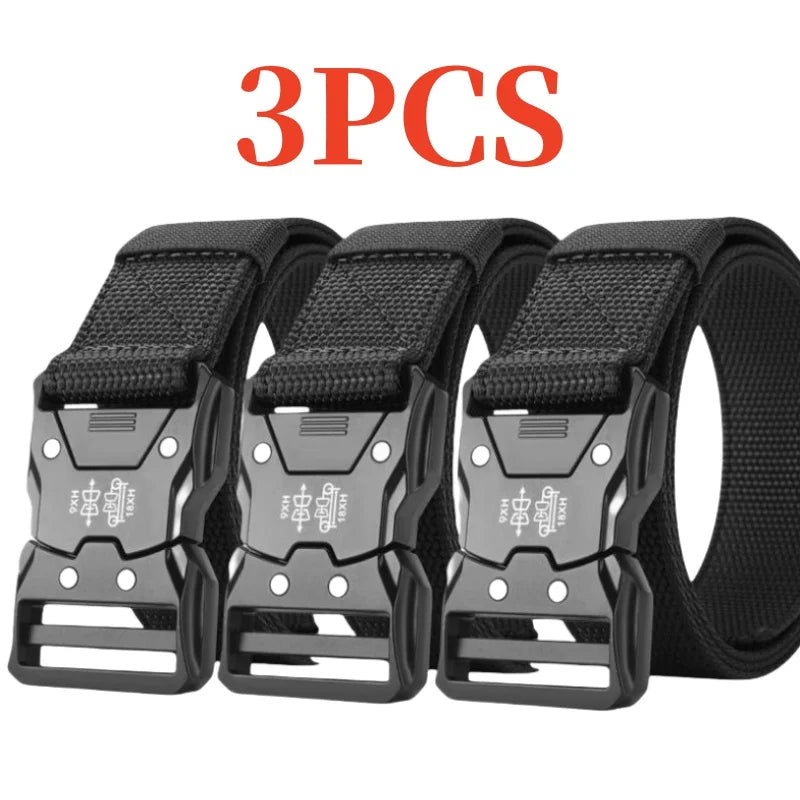 3 pairs of men's nylon belts, outdoor sports casual work pants jeans belt, suitable for daily commuting, suitable for holiday gi