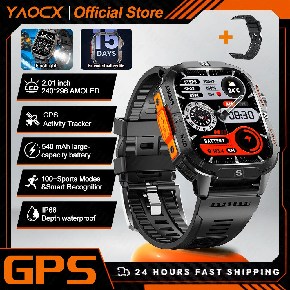 ZODVBOZ GTH3 Smartwatch | 2.01" Screen, 6-Satellite GPS, IP68 & Bluetooth Calling