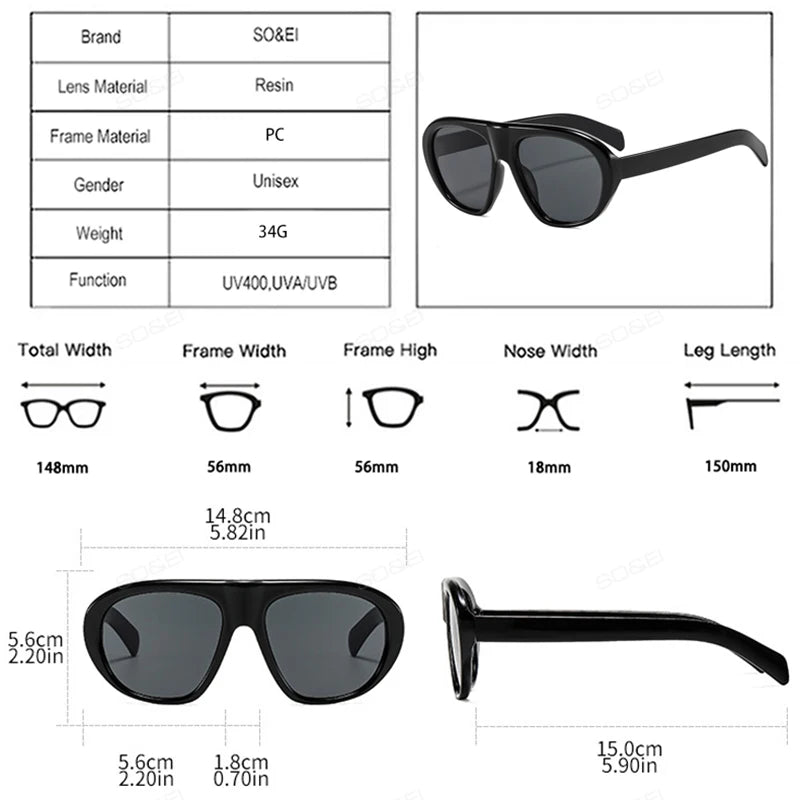 SO&EI Vintage Candy Color Pilot Men Sunglasses Fashion Women Outdoor Shades UV400 Punk Leopard Sun Glasses