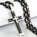 Diyalo Heavy Crucifix Cross Pendant Necklace Men Stainless Steel Male Necklaces Byzantine Chain Men Necklaces Jewelry Gifts