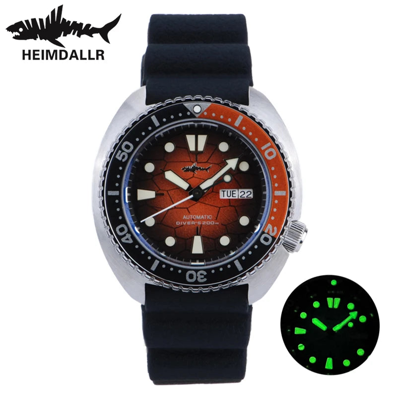 HEIMDALLR Turtle King Automatic Dive Watch – NH36, Sapphire Crystal, 200m Water Resistant