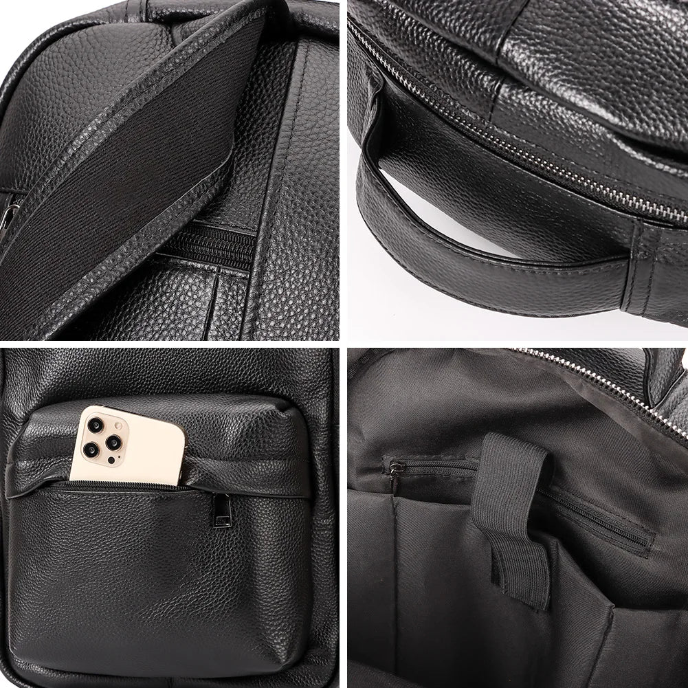Genuine Leather Backpack for Men — Classic Laptop & Daily Carry