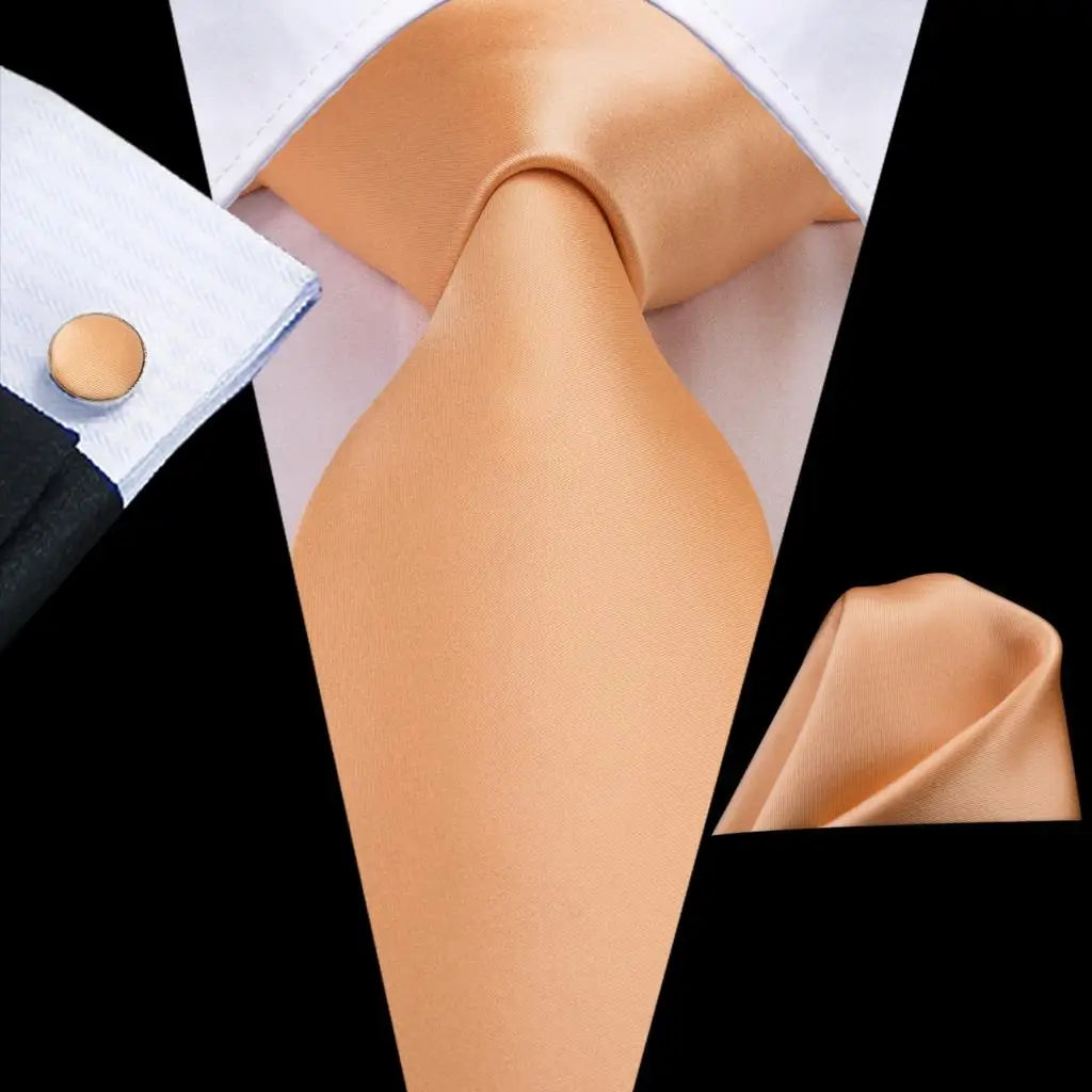 Hi-Tie Men's Necktie, Pocket Square & Cufflinks Set — Formal & Wedding