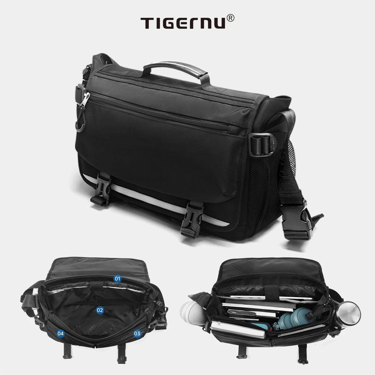 Tigernu Waterproof Shoulder Bag – Camera Bag or Messenger, 10L, Detachable Dividers