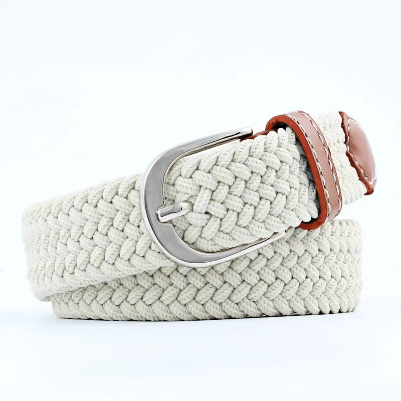 Canvas Belts for Men Fashion Metal Pin Buckle Tactical Strap Women Elastic Belt for Pants Jeans Student Girl
