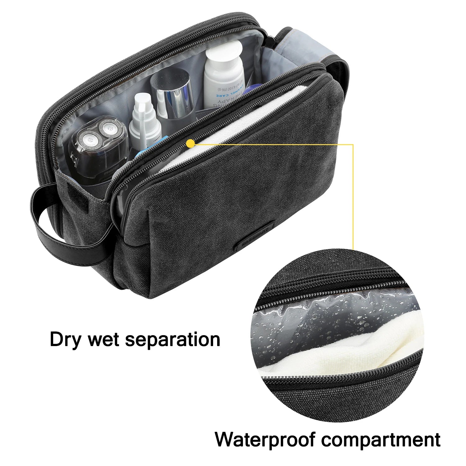 BAGSMART Toiletry Bag – Large Capacity Travel Organiser for Men & Women