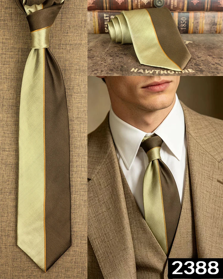 Men's 100% Silk Jacquard Necktie – Geometric, Floral, Checked & Solid