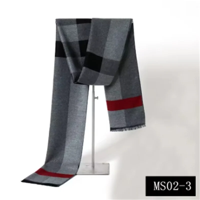 Men's Plaid Winter Scarf – Cashmere-Blend, 180cm, 14 Colourways