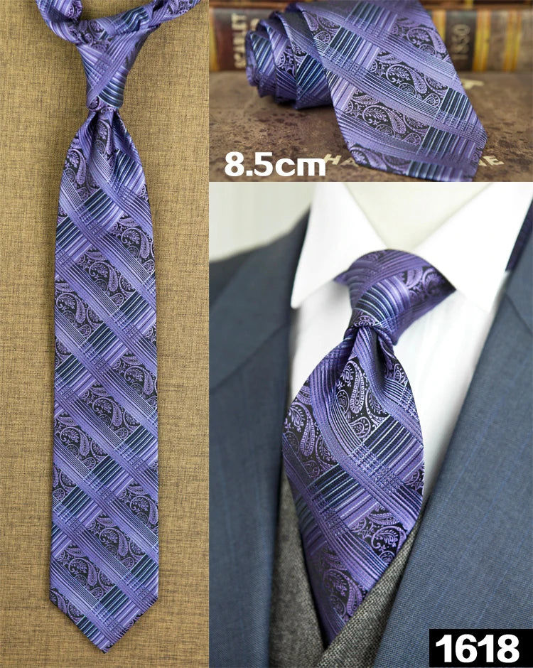 Men's 100% Silk Jacquard Necktie – Paisley, Abstract & Geometric Patterns